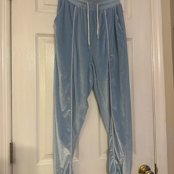 Women’s Blue Velour Tracksuit Loungewear Sz S Like-New Condition - Picture 11 of 14